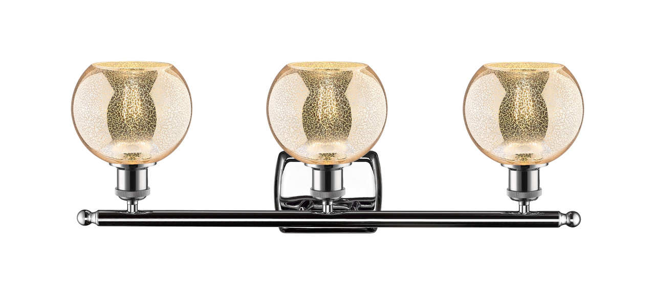 INNOVATIONS 516-3W-PC-G128-6 Athens 3-Light Bath Vanity Light Polished Chrome