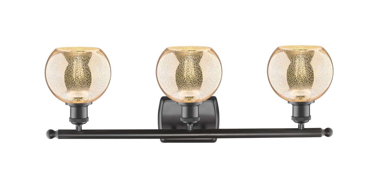 INNOVATIONS 516-3W-OB-G128-6 Athens 3-Light Bath Vanity Light Oil Rubbed Bronze