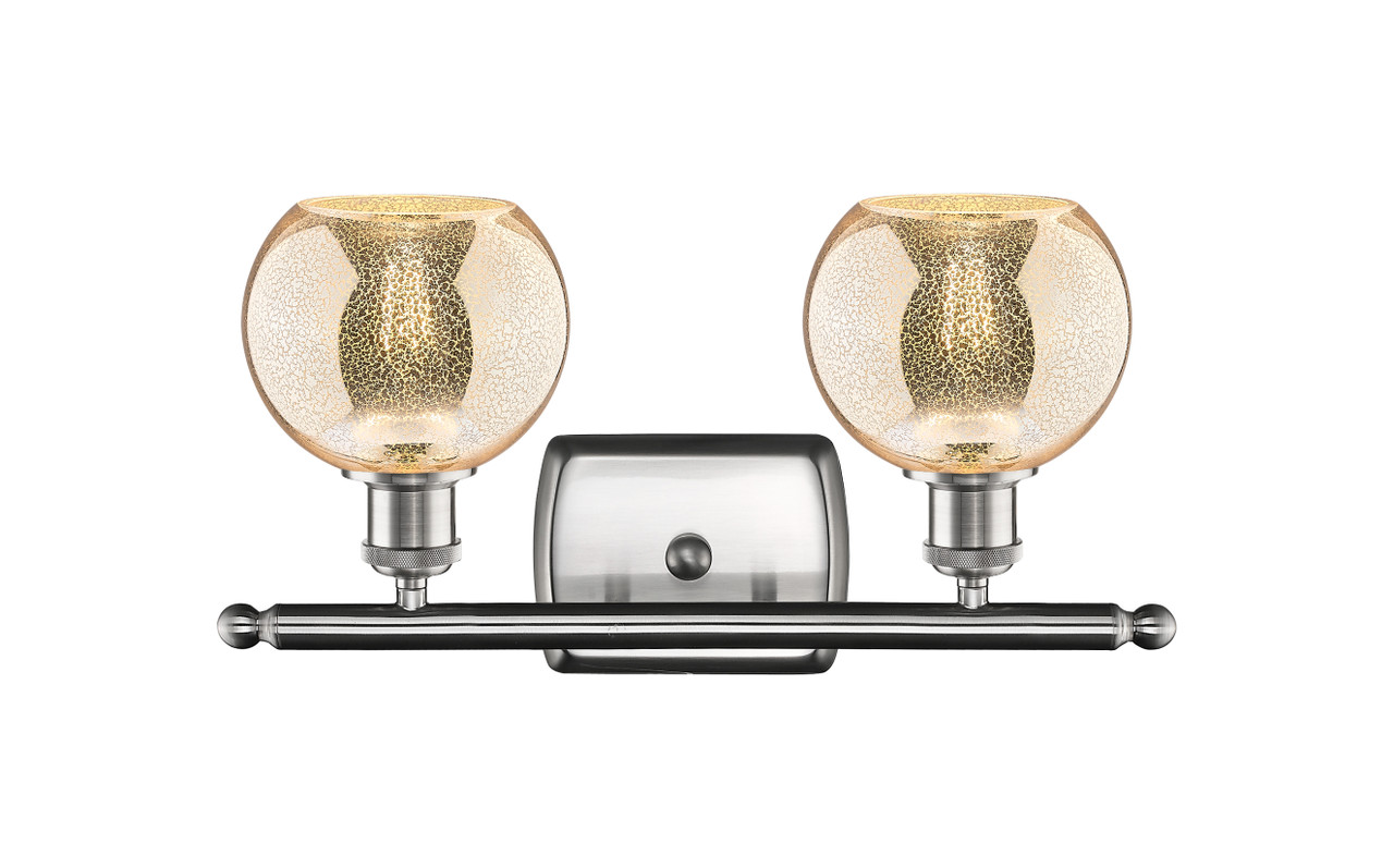 INNOVATIONS 516-2W-SN-G128-6 Athens 2-Light Bath Vanity Light Brushed Satin Nickel