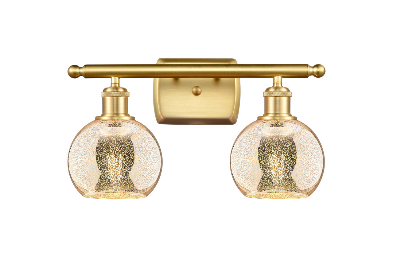 INNOVATIONS 516-2W-SG-G128-6 Athens 2-Light Bath Vanity Light Satin Gold