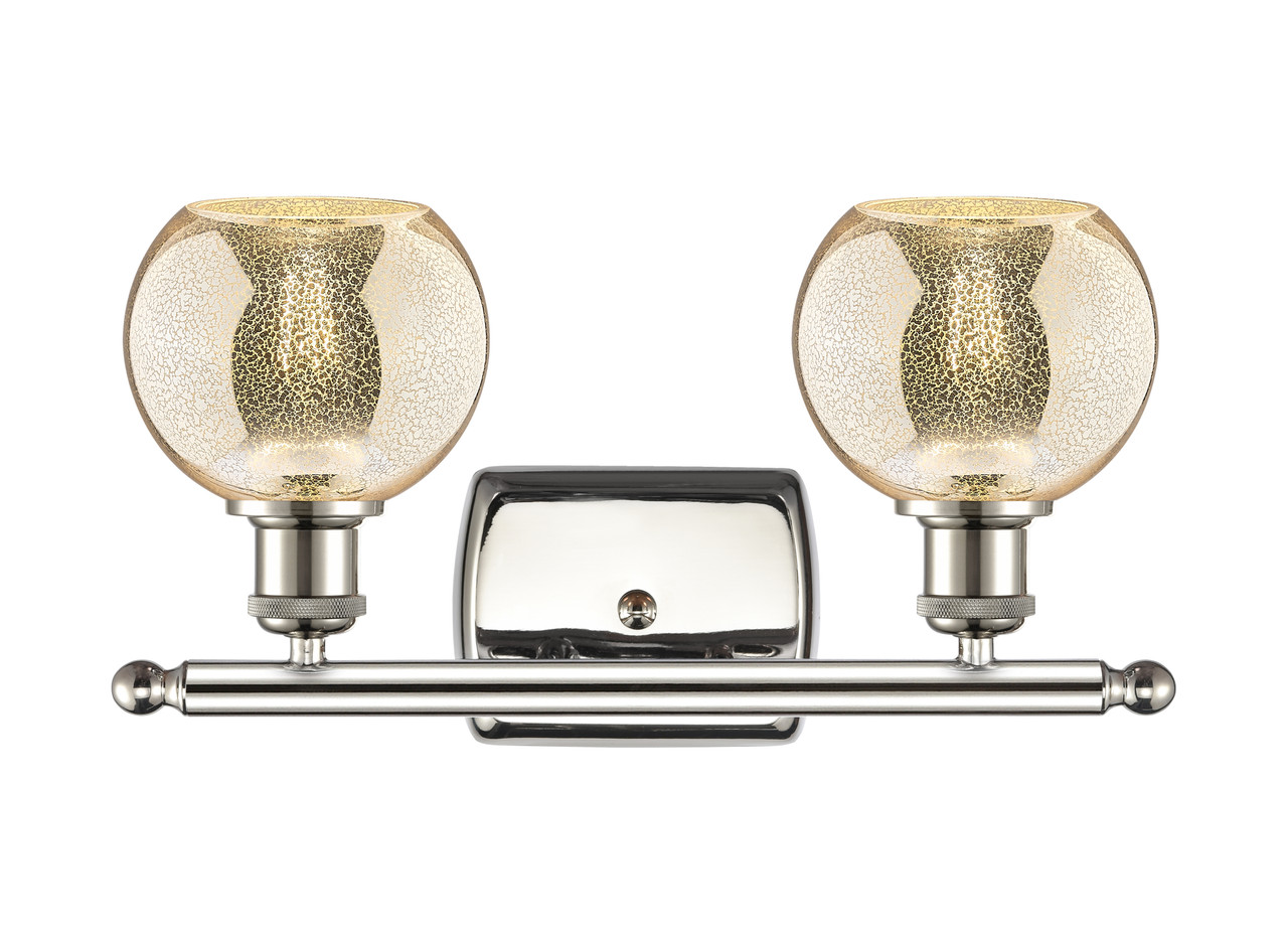 INNOVATIONS 516-2W-PN-G128-6 Athens 2-Light Bath Vanity Light Polished Nickel