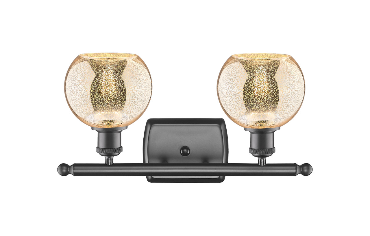 INNOVATIONS 516-2W-OB-G128-6 Athens 2-Light Bath Vanity Light Oil Rubbed Bronze