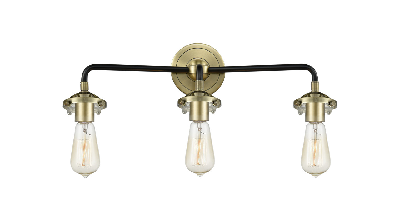 INNOVATIONS 284-3W-BAB Beacon 3-Light Bath Vanity Light Black Antique Brass