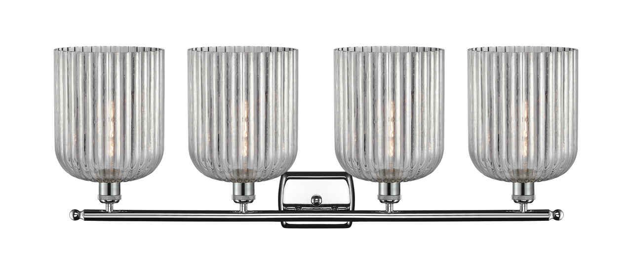 INNOVATIONS 516-4W-PC-G559-8SM Bridal Veil 4-Light Bath Vanity Light Polished Chrome