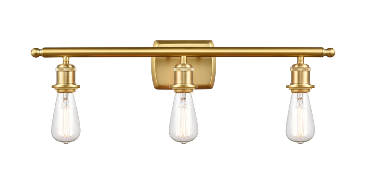 INNOVATIONS 516-3W-SG-G559-8SM Bridal Veil 3-Light Bath Vanity Light Satin Gold