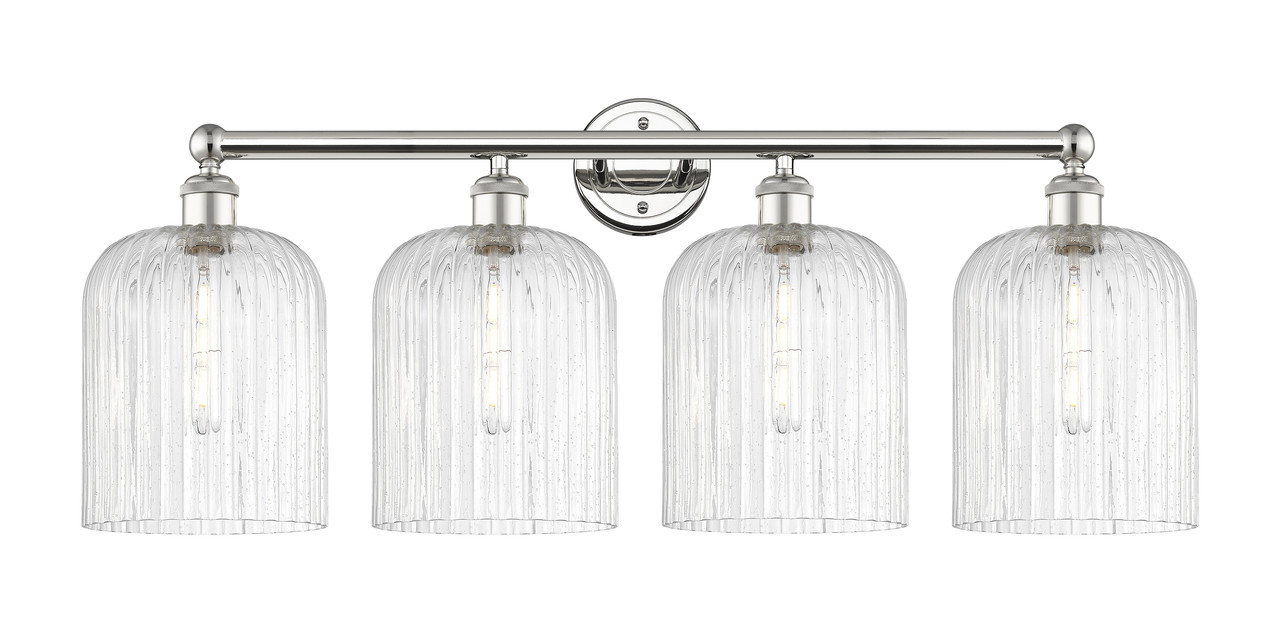 INNOVATIONS 616-4W-PN-G559-8SDY Bridal Veil 4-Light Bath Vanity Light Polished Nickel