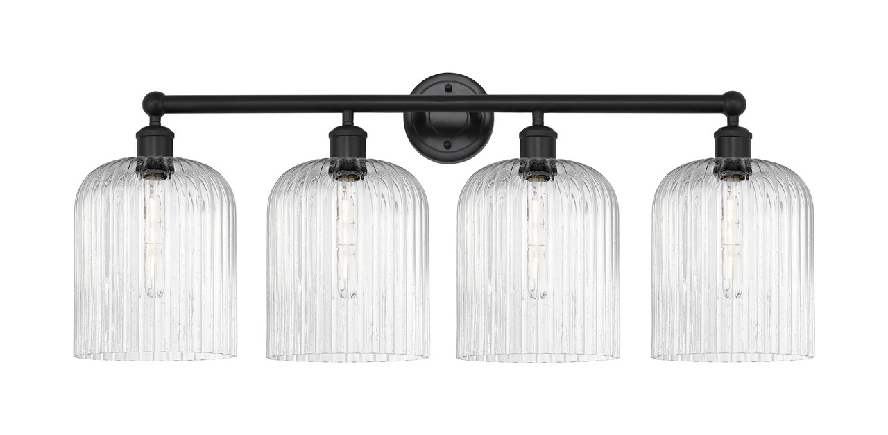 INNOVATIONS 616-4W-BK-G559-8SDY Bridal Veil 4-Light Bath Vanity Light Matte Black