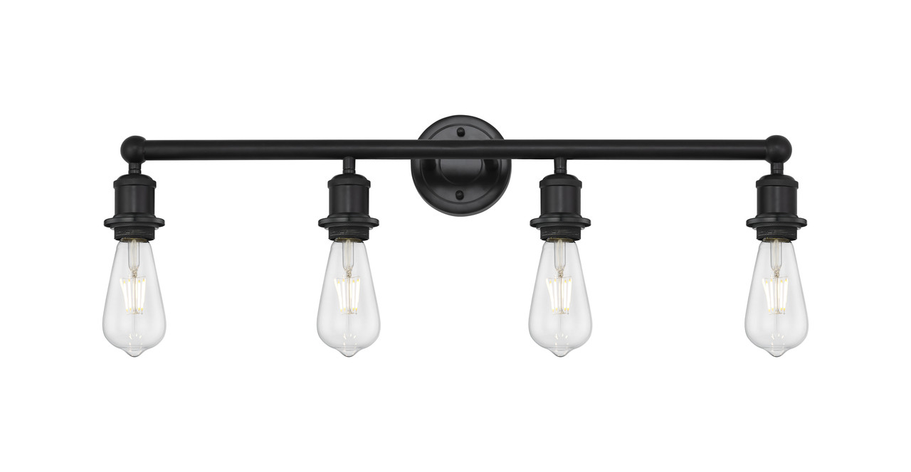 INNOVATIONS 616-4W-BK-G559-8SDY Bridal Veil 4-Light Bath Vanity Light Matte Black