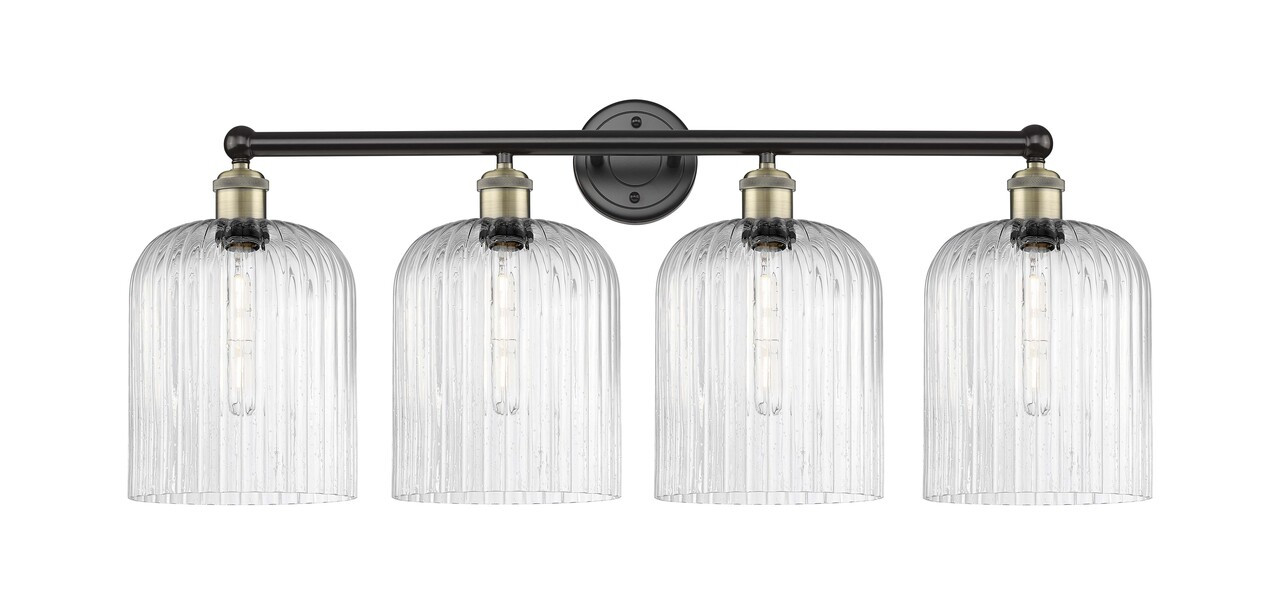INNOVATIONS 616-4W-BAB-G559-8SDY Bridal Veil 4-Light Bath Vanity Light Black Antique Brass
