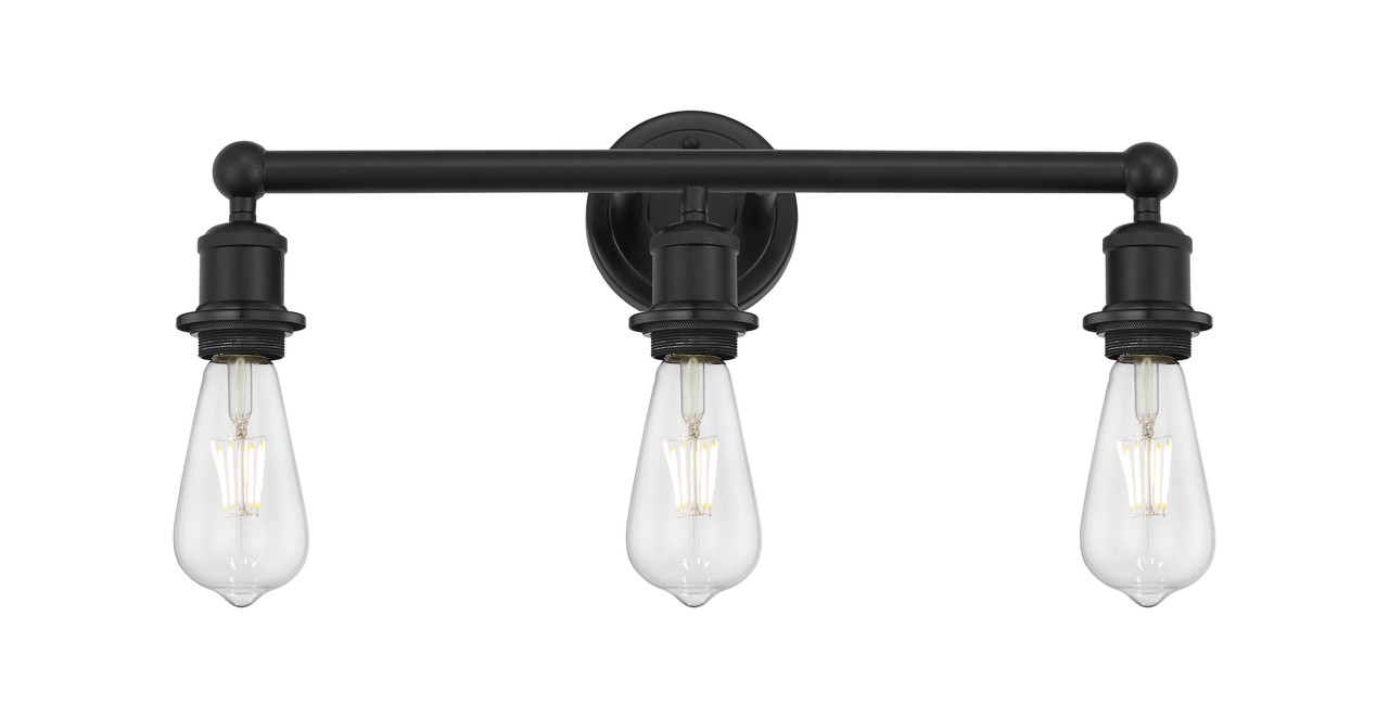 INNOVATIONS 616-3W-BK-G559-8SDY Bridal Veil 3-Light Bath Vanity Light Matte Black