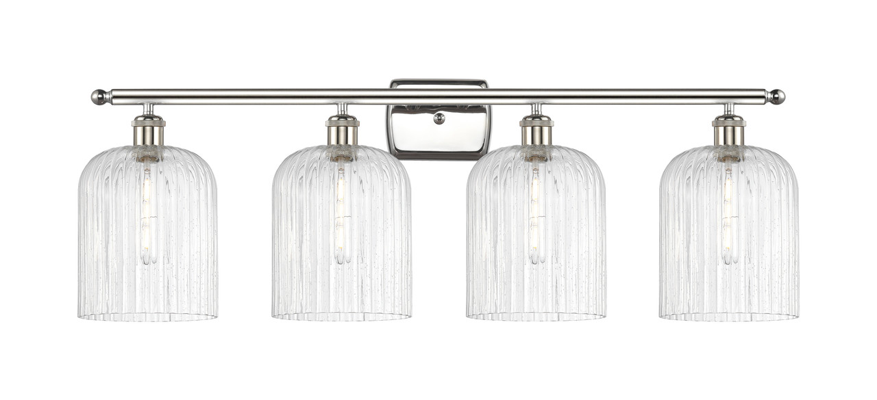 INNOVATIONS 516-4W-PN-G559-8SDY Bridal Veil 4-Light Bath Vanity Light Polished Nickel