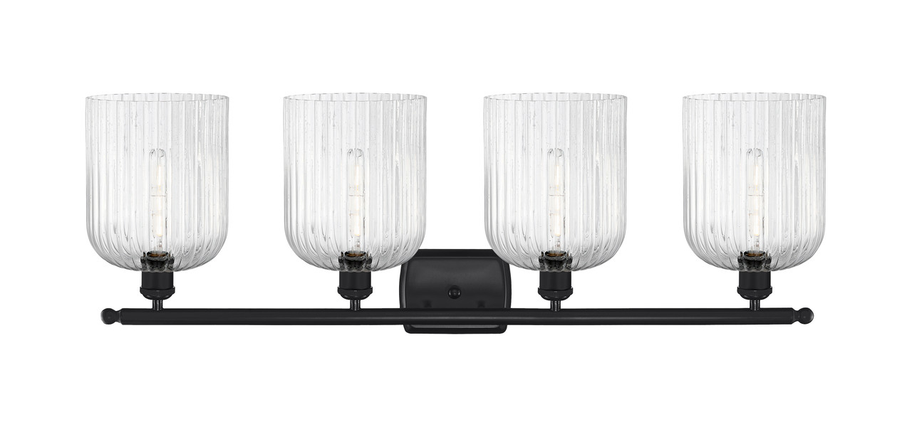 INNOVATIONS 516-4W-BK-G559-8SDY Bridal Veil 4-Light Bath Vanity Light Matte Black