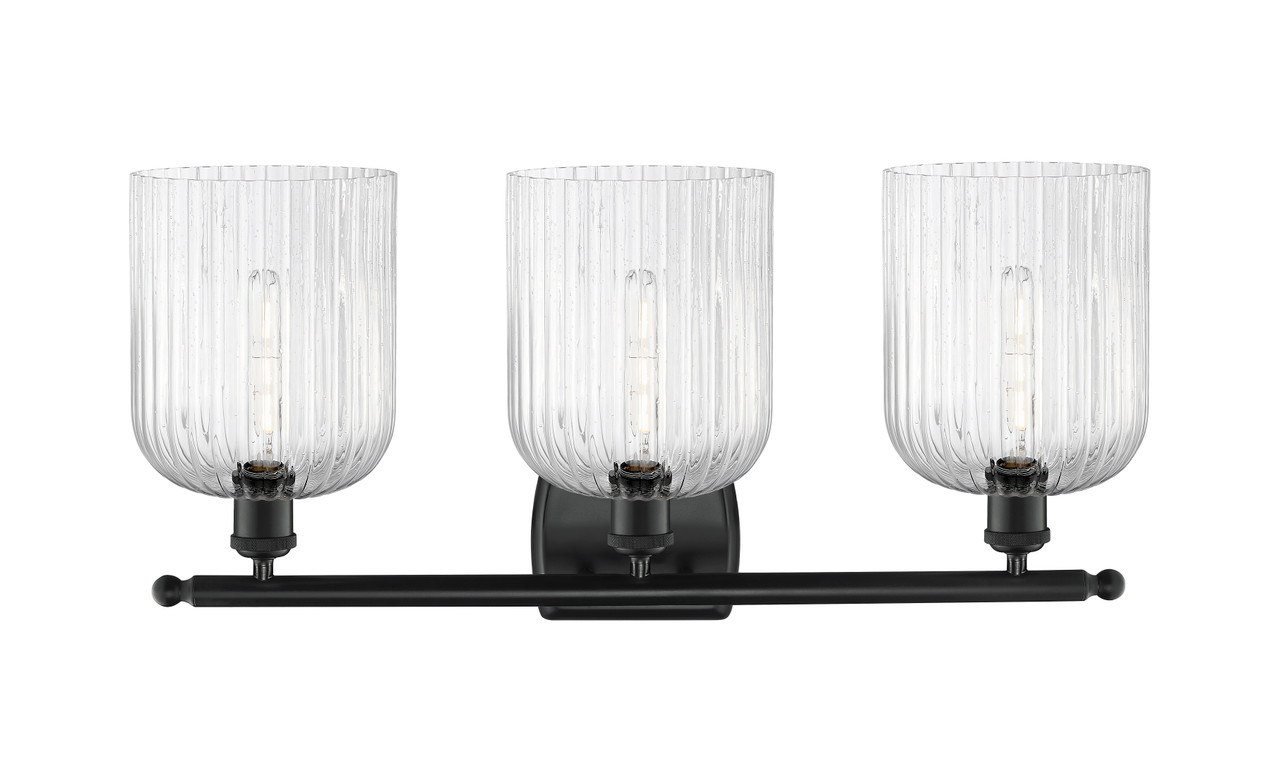 INNOVATIONS 516-3W-BK-G559-8SDY Bridal Veil 3-Light Bath Vanity Light Matte Black