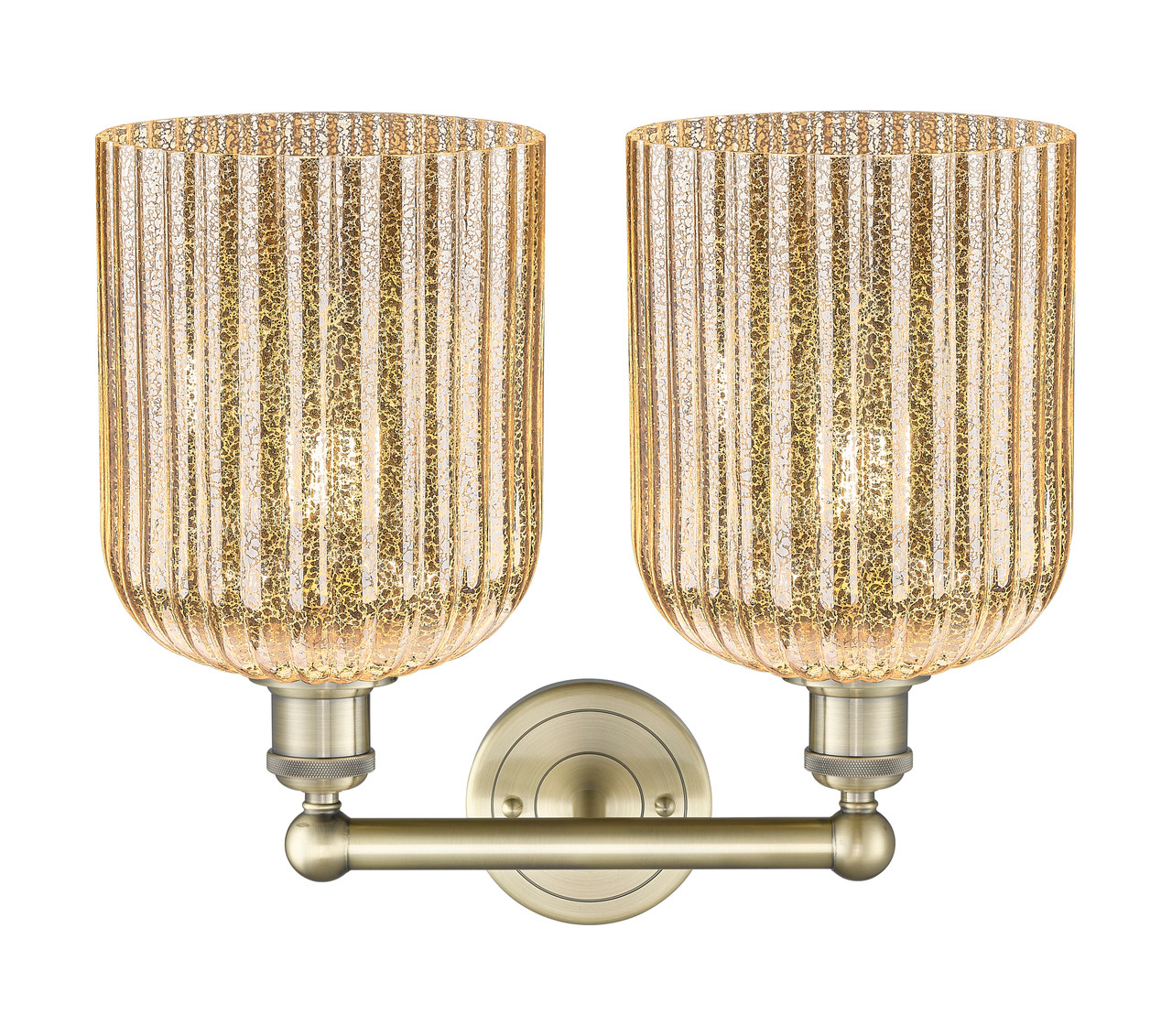 INNOVATIONS 616-2W-AB-G559-8ME Bridal Veil 2-Light Bath Vanity Light Antique Brass