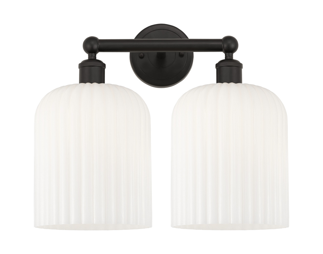INNOVATIONS 616-2W-OB-G559-8GWH Bridal Veil 2-Light Bath Vanity Light Oil Rubbed Bronze