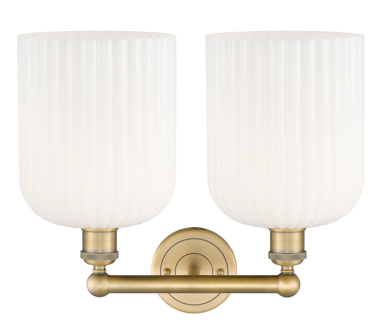 INNOVATIONS 616-2W-BB-G559-8GWH Bridal Veil 2-Light Bath Vanity Light Brushed Brass