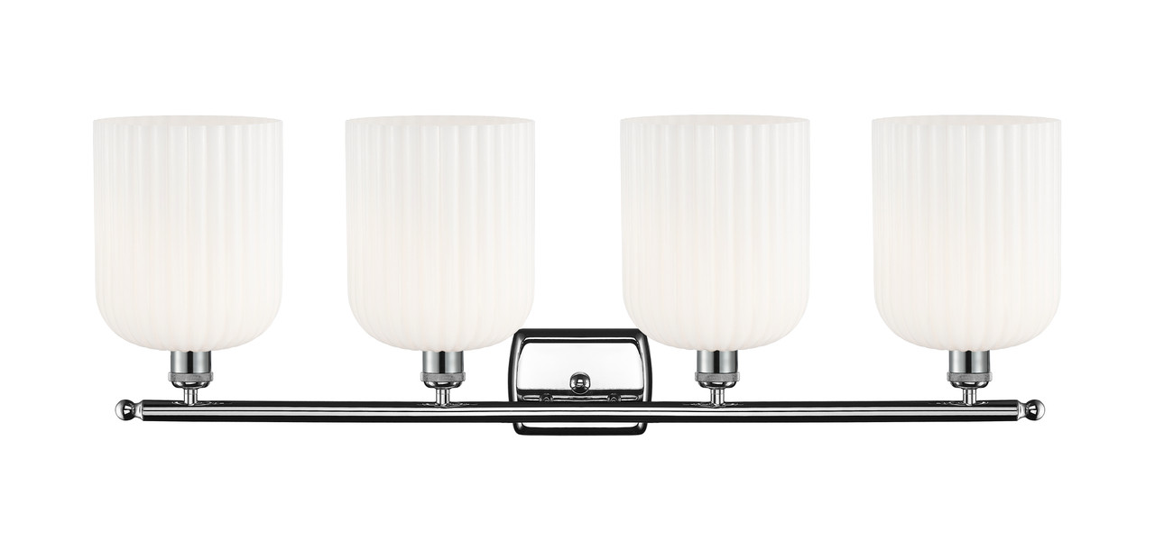 INNOVATIONS 516-4W-PC-G559-8GWH Bridal Veil 4-Light Bath Vanity Light Polished Chrome