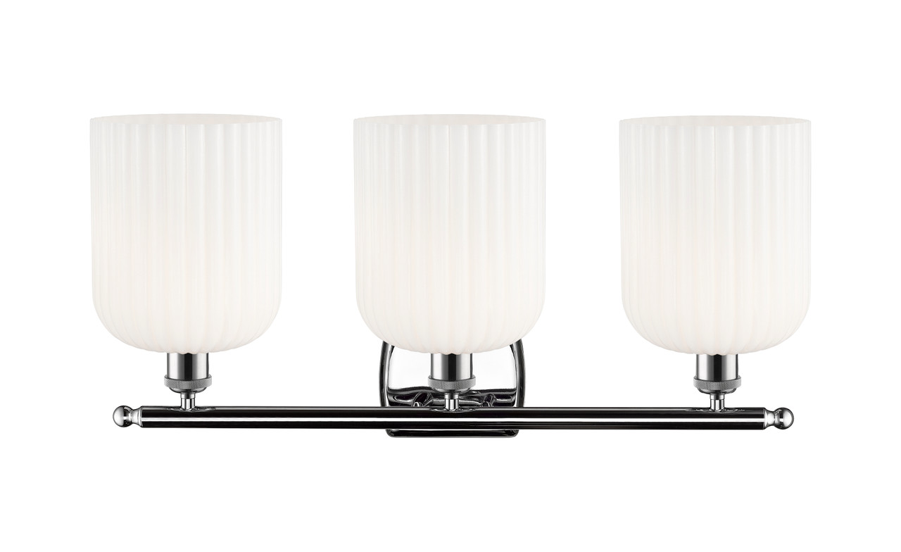 INNOVATIONS 516-3W-PC-G559-8GWH Bridal Veil 3-Light Bath Vanity Light Polished Chrome