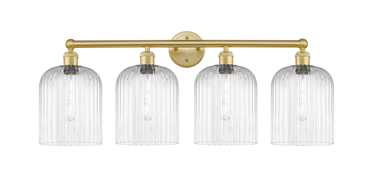 INNOVATIONS 616-4W-SG-G559-8CL Bridal Veil 4-Light Bath Vanity Light Satin Gold