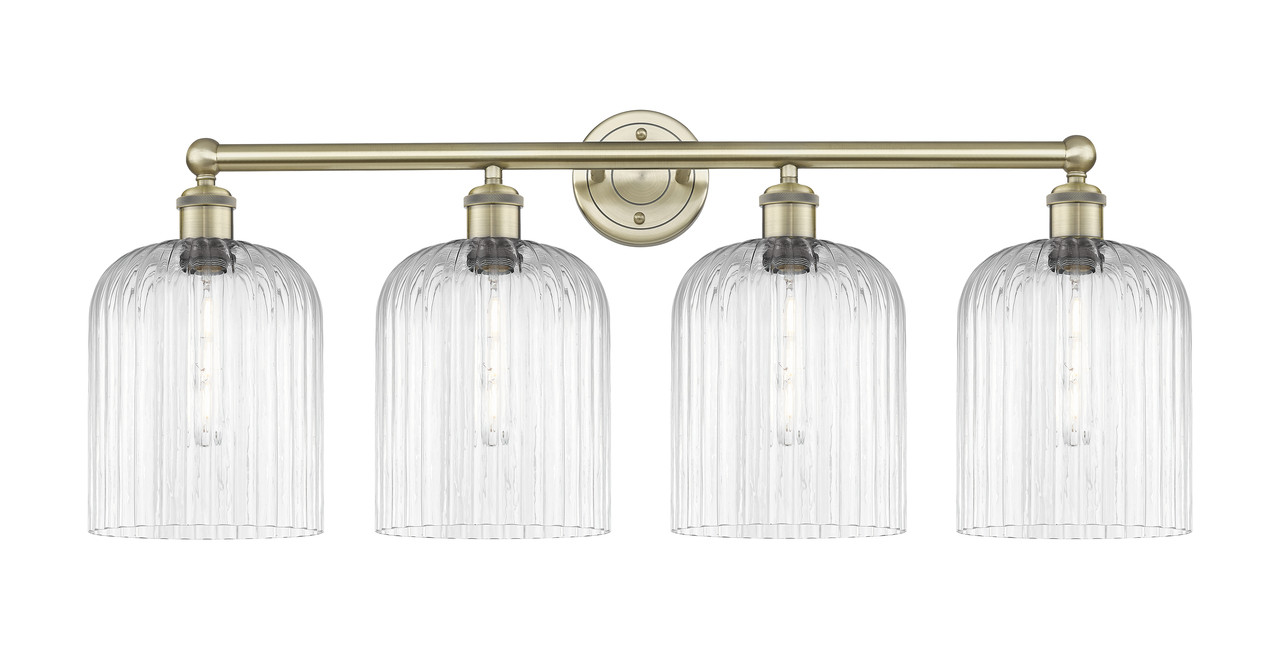 INNOVATIONS 616-4W-AB-G559-8CL Bridal Veil 4-Light Bath Vanity Light Antique Brass