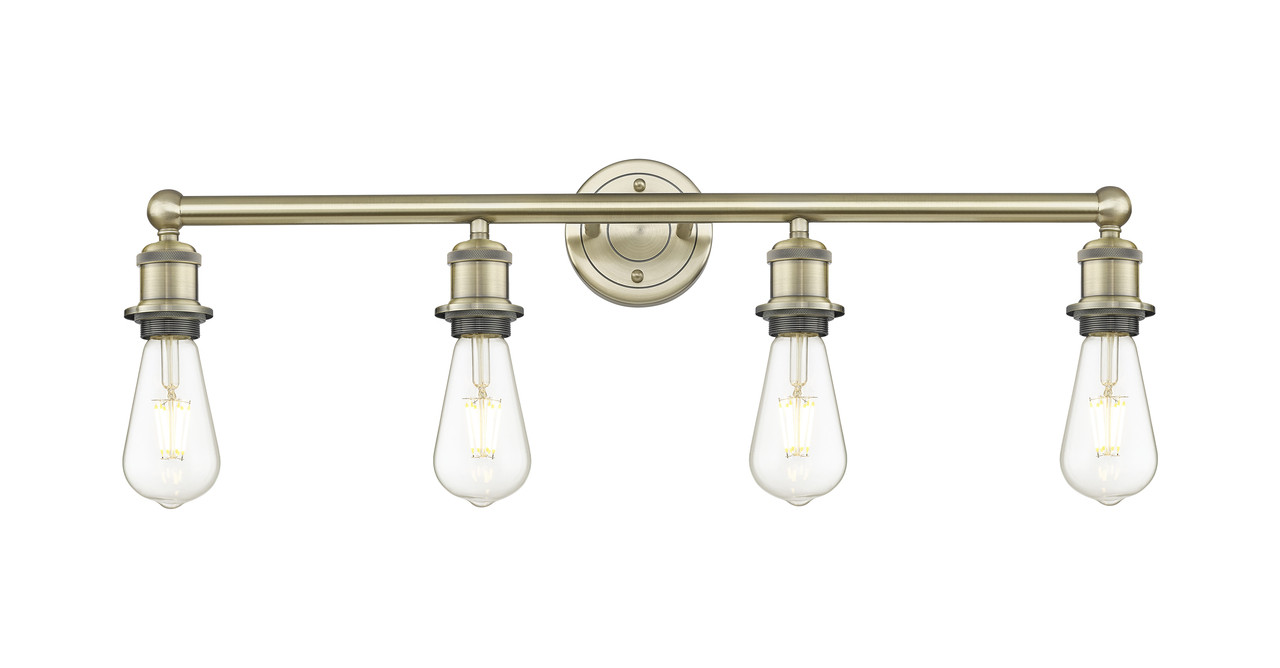 INNOVATIONS 616-4W-AB-G559-8CL Bridal Veil 4-Light Bath Vanity Light Antique Brass