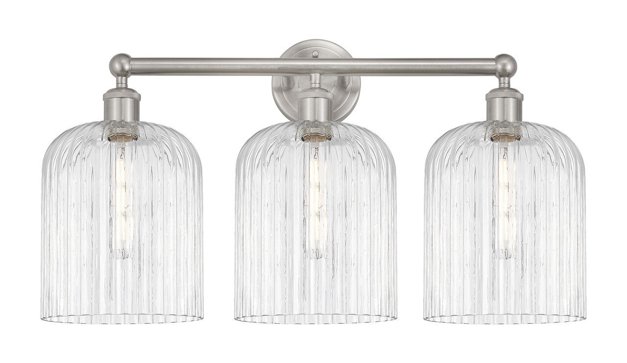 INNOVATIONS 616-3W-SN-G559-8CL Bridal Veil 3-Light Bath Vanity Light Brushed Satin Nickel