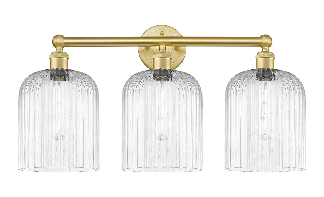 INNOVATIONS 616-3W-SG-G559-8CL Bridal Veil 3-Light Bath Vanity Light Satin Gold