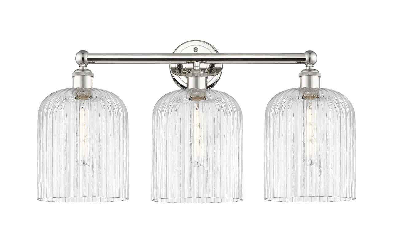 INNOVATIONS 616-3W-PN-G559-8CL Bridal Veil 3-Light Bath Vanity Light Polished Nickel