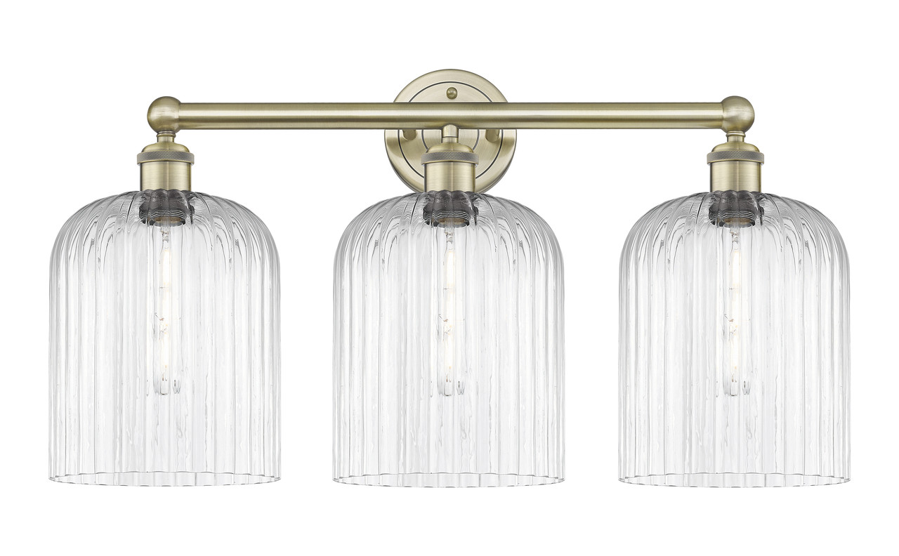 INNOVATIONS 616-3W-AB-G559-8CL Bridal Veil 3-Light Bath Vanity Light Antique Brass