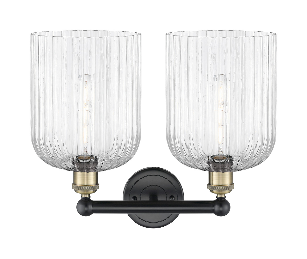 INNOVATIONS 616-2W-BAB-G559-8CL Bridal Veil 2-Light Bath Vanity Light Black Antique Brass