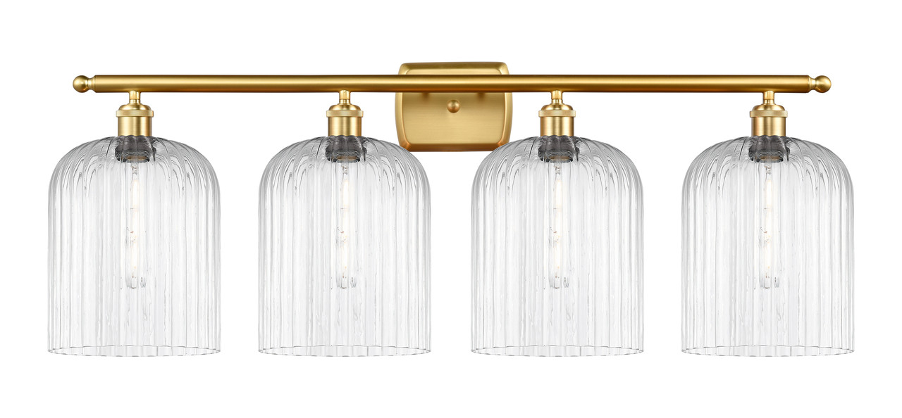 INNOVATIONS 516-4W-SG-G559-8CL Bridal Veil 4-Light Bath Vanity Light Satin Gold