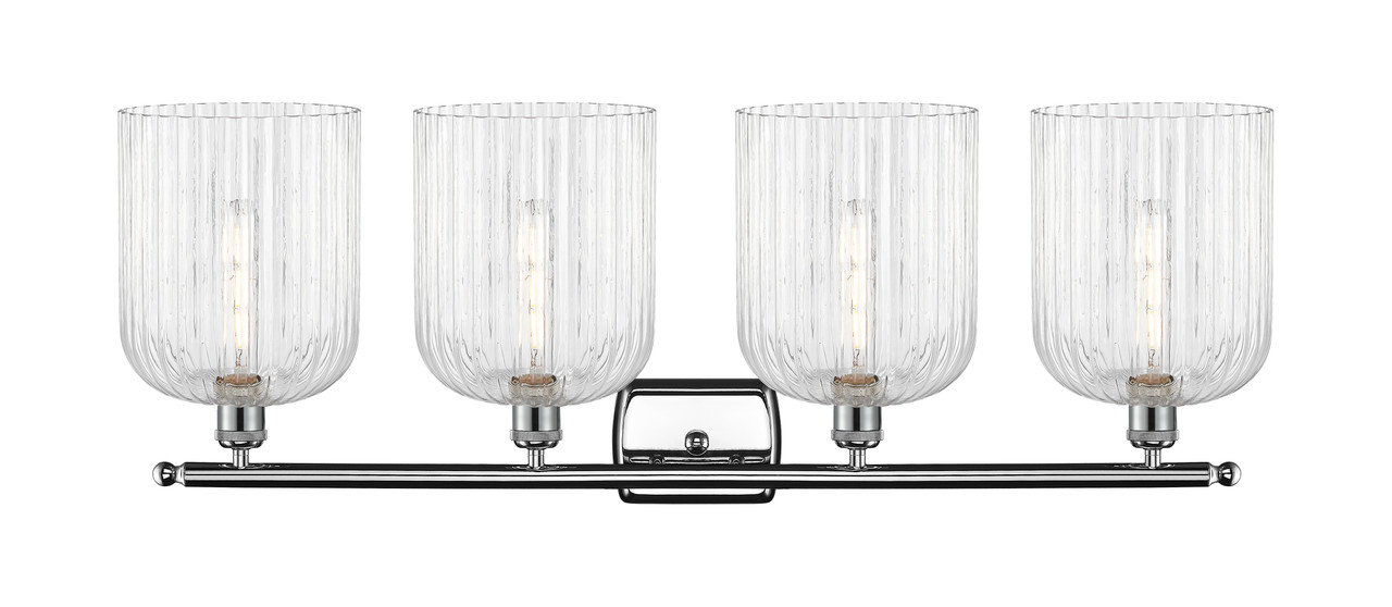 INNOVATIONS 516-4W-PC-G559-8CL Bridal Veil 4-Light Bath Vanity Light Polished Chrome