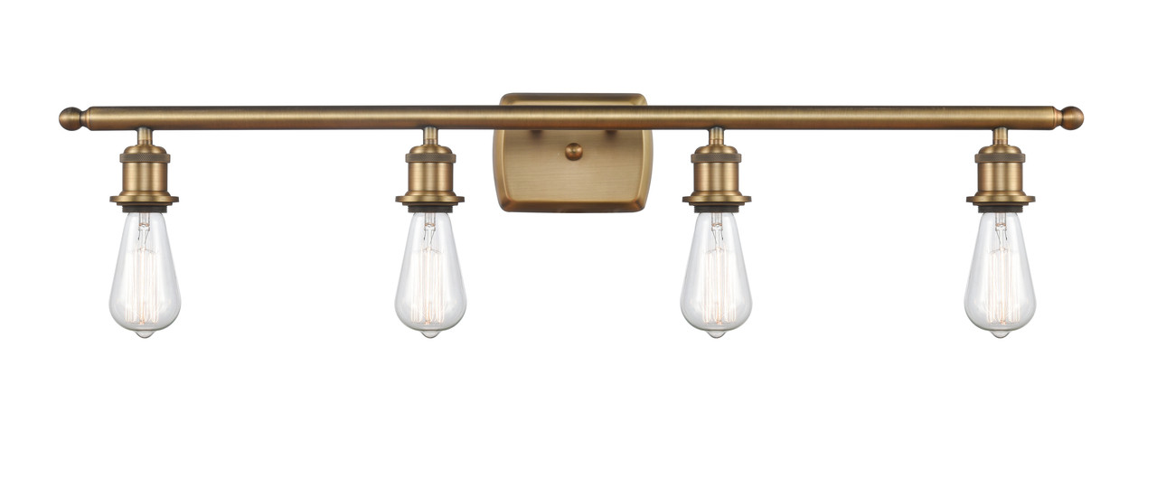 INNOVATIONS 516-4W-BB-G559-8CL Bridal Veil 4-Light Bath Vanity Light Brushed Brass