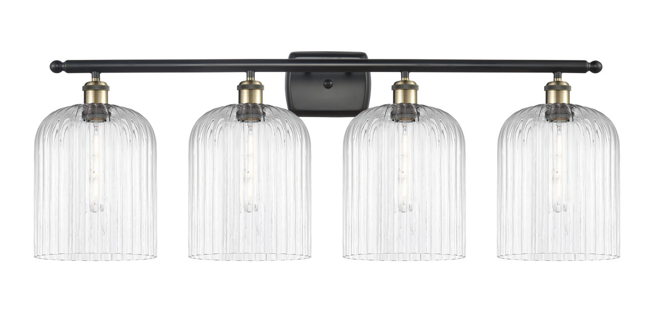 INNOVATIONS 516-4W-BAB-G559-8CL Bridal Veil 4-Light Bath Vanity Light Black Antique Brass
