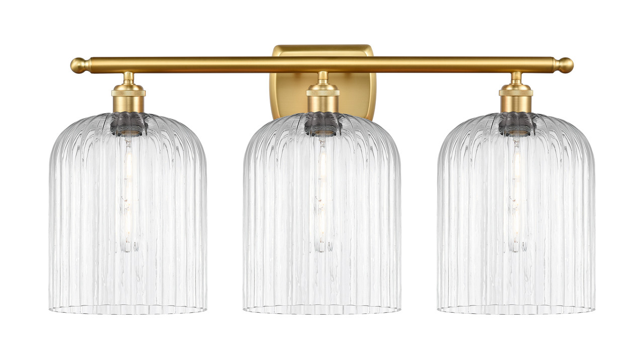INNOVATIONS 516-3W-SG-G559-8CL Bridal Veil 3-Light Bath Vanity Light Satin Gold