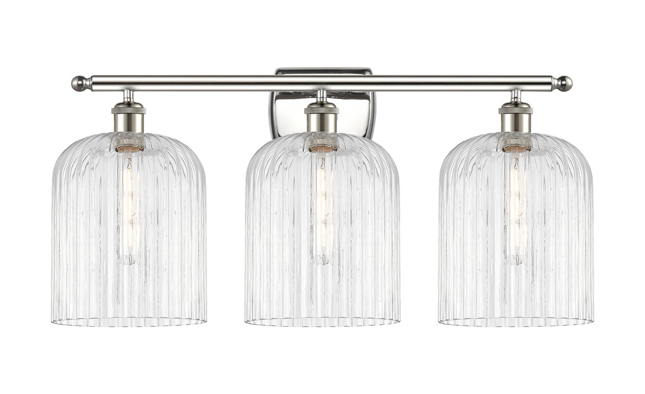 INNOVATIONS 516-3W-PN-G559-8CL Bridal Veil 3-Light Bath Vanity Light Polished Nickel
