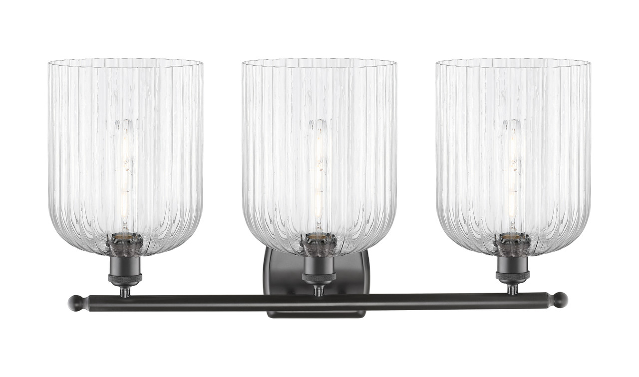 INNOVATIONS 516-3W-OB-G559-8CL Bridal Veil 3-Light Bath Vanity Light Oil Rubbed Bronze