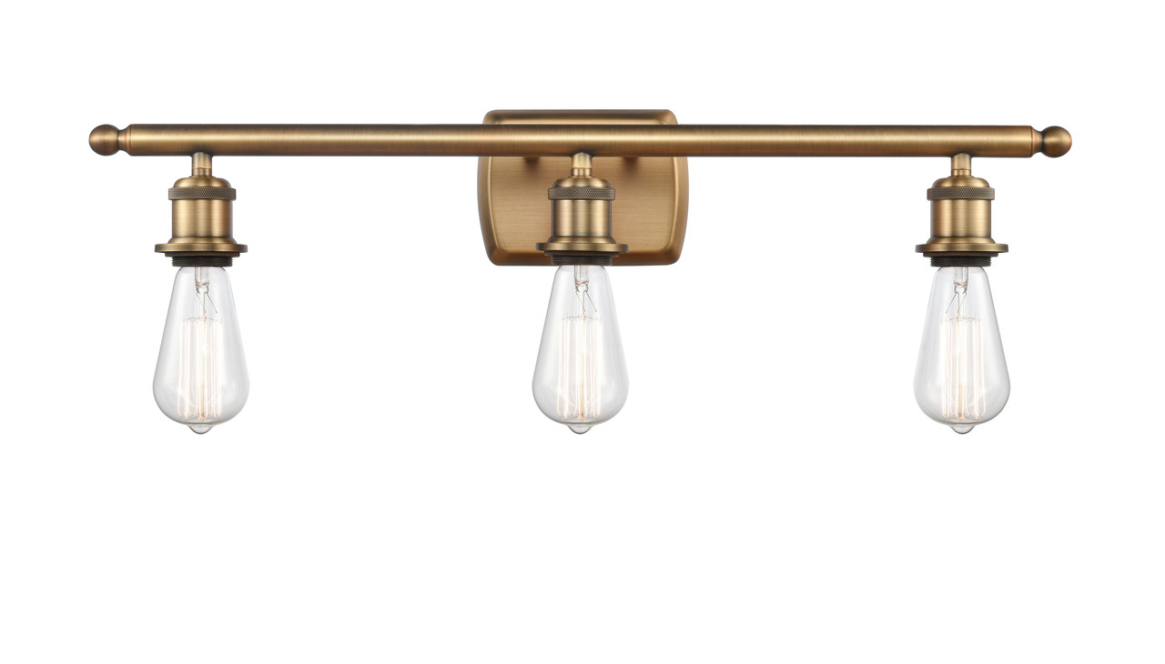 INNOVATIONS 516-3W-BB-G559-8CL Bridal Veil 3-Light Bath Vanity Light Brushed Brass