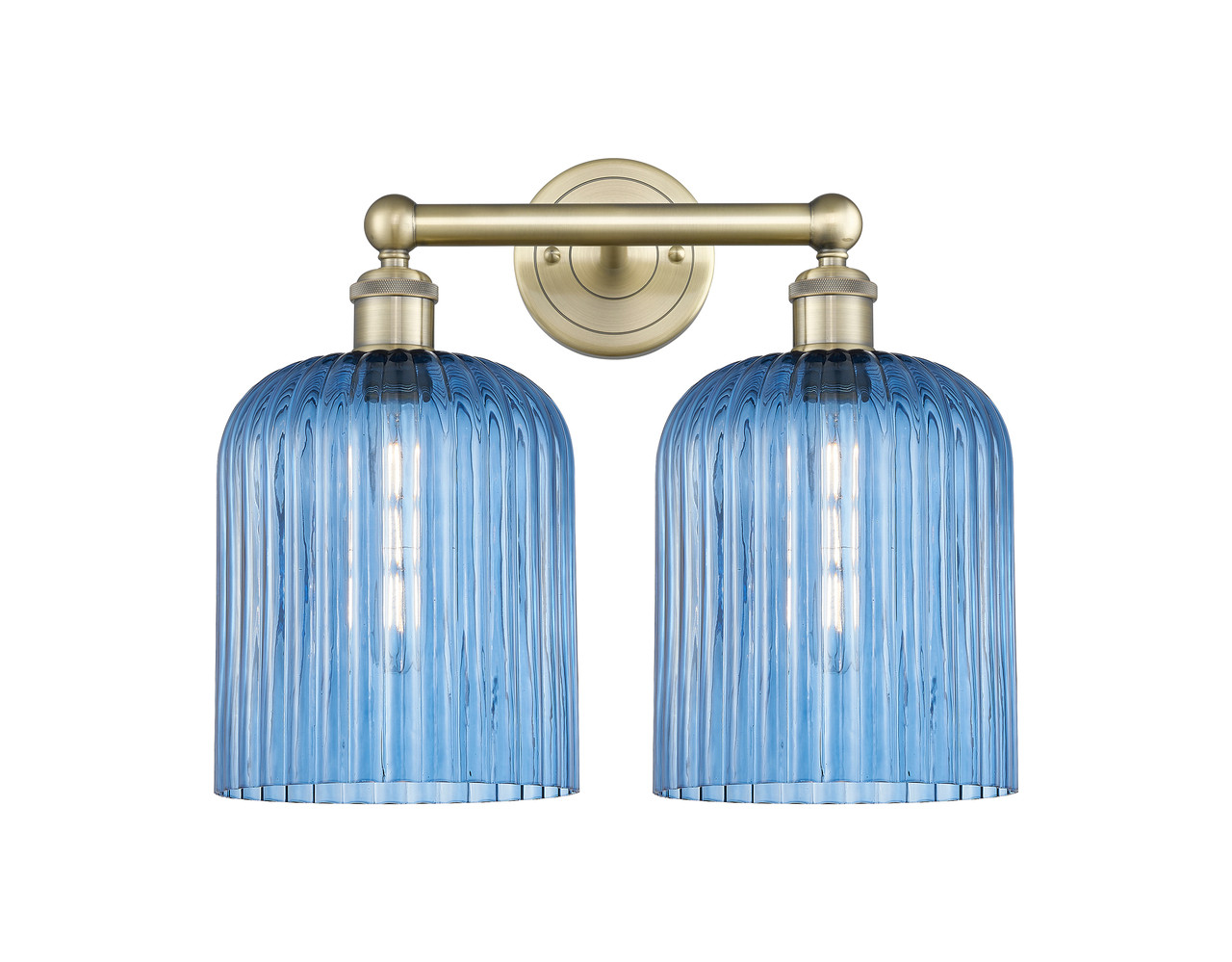 INNOVATIONS 616-2W-AB-G559-8BL Bridal Veil 2-Light Bath Vanity Light Antique Brass