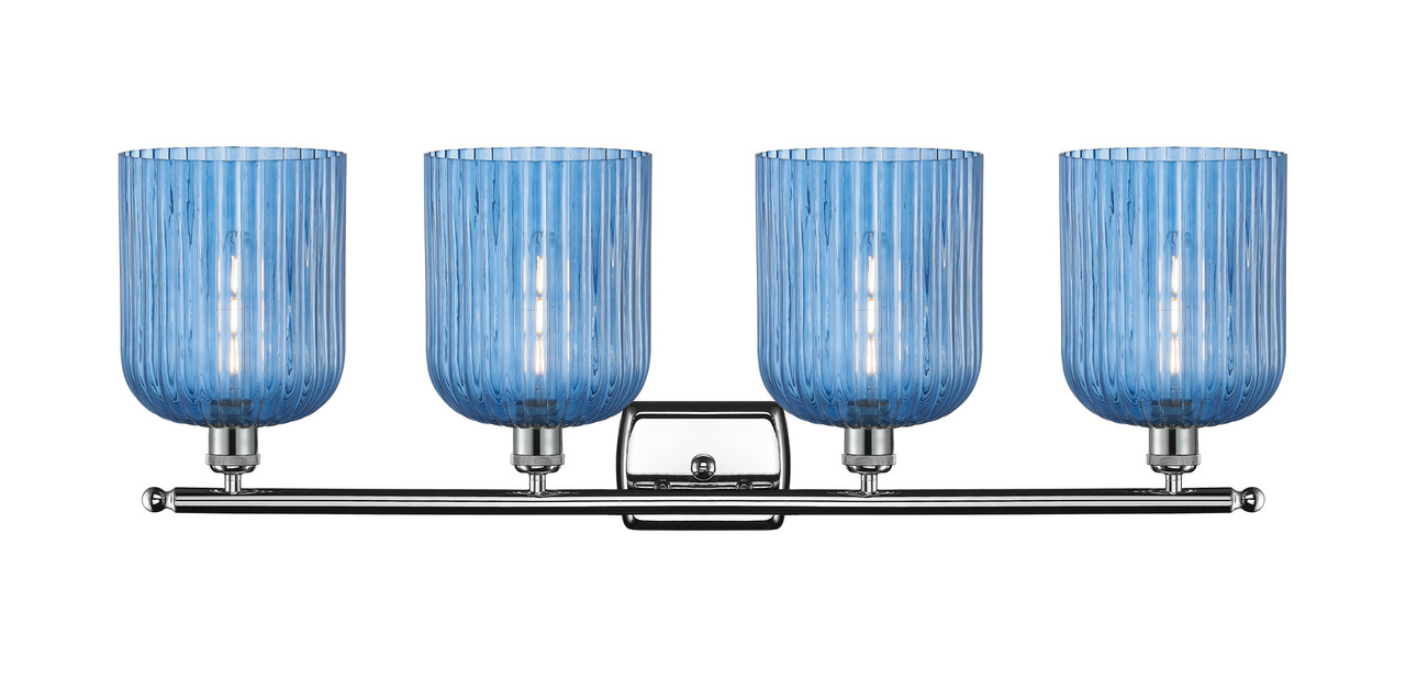 INNOVATIONS 516-4W-PC-G559-8BL Bridal Veil 4-Light Bath Vanity Light Polished Chrome