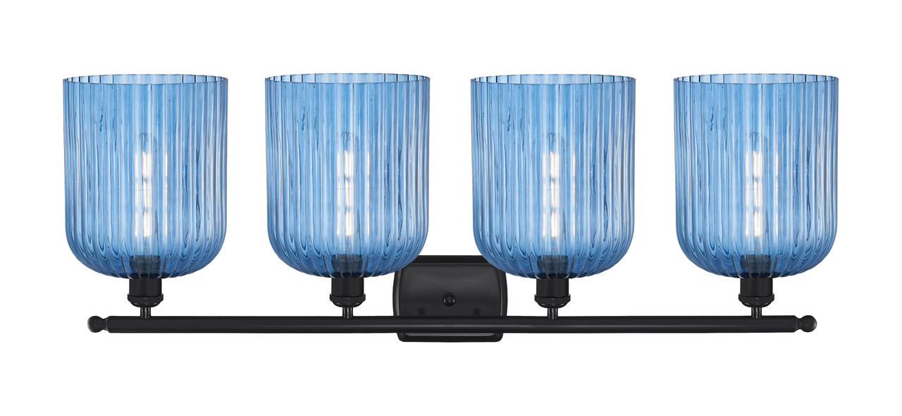 INNOVATIONS 516-4W-BK-G559-8BL Bridal Veil 4-Light Bath Vanity Light Matte Black