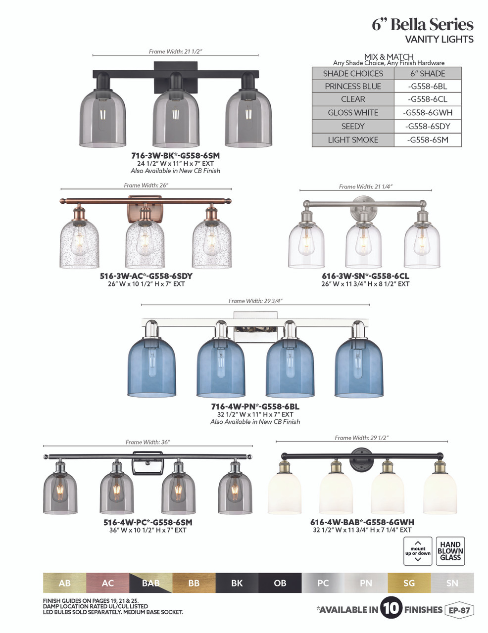 INNOVATIONS 616-3W-AC-G558-6SDY Bella 3-Light Bath Vanity Light Antique Copper