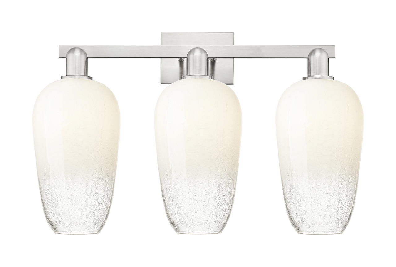 INNOVATIONS 716-3W-SN-G484-7OP Brookhaven Flute 3-Light Bath Vanity Light Brushed Satin Nickel
