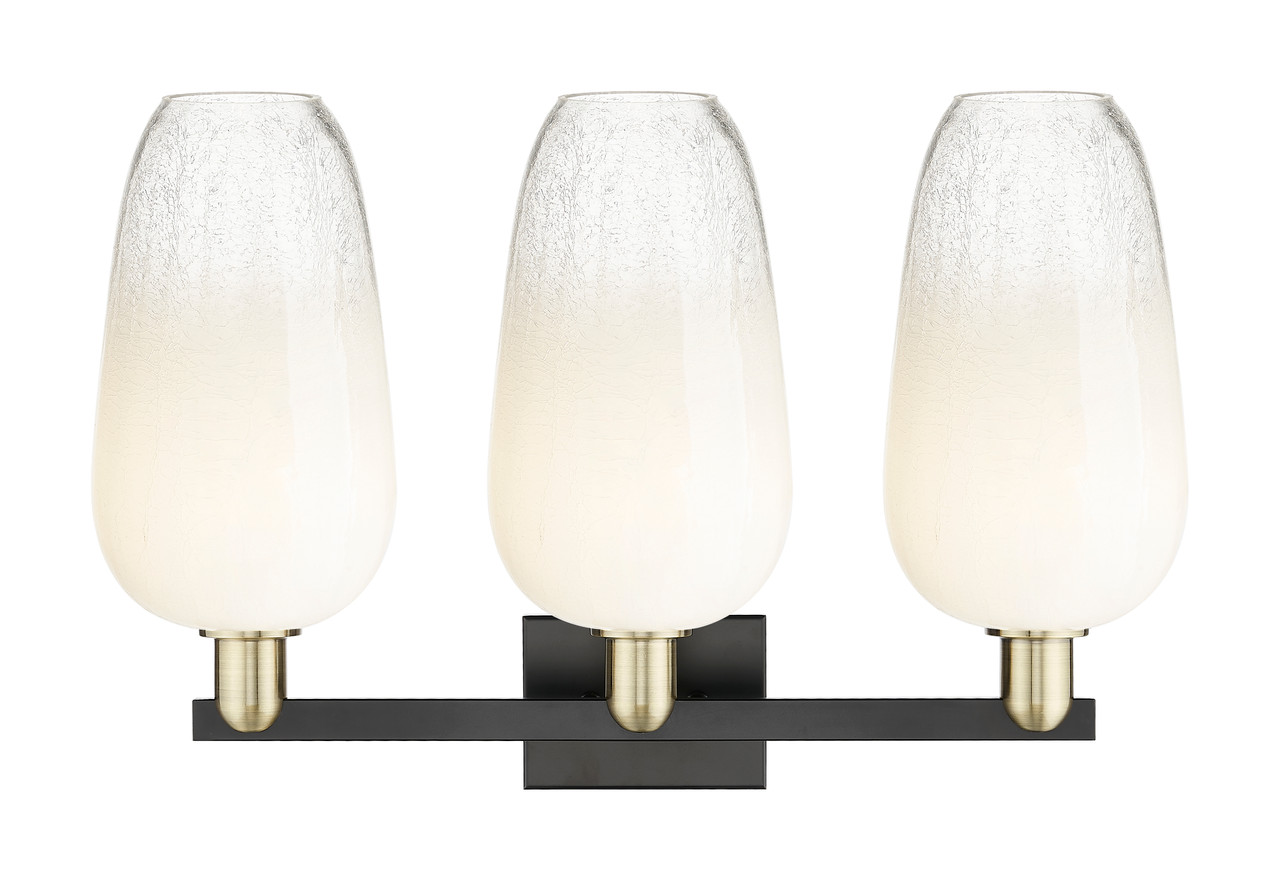 INNOVATIONS 716-3W-BAB-G484-7OP Brookhaven Flute 3-Light Bath Vanity Light Black Antique Brass