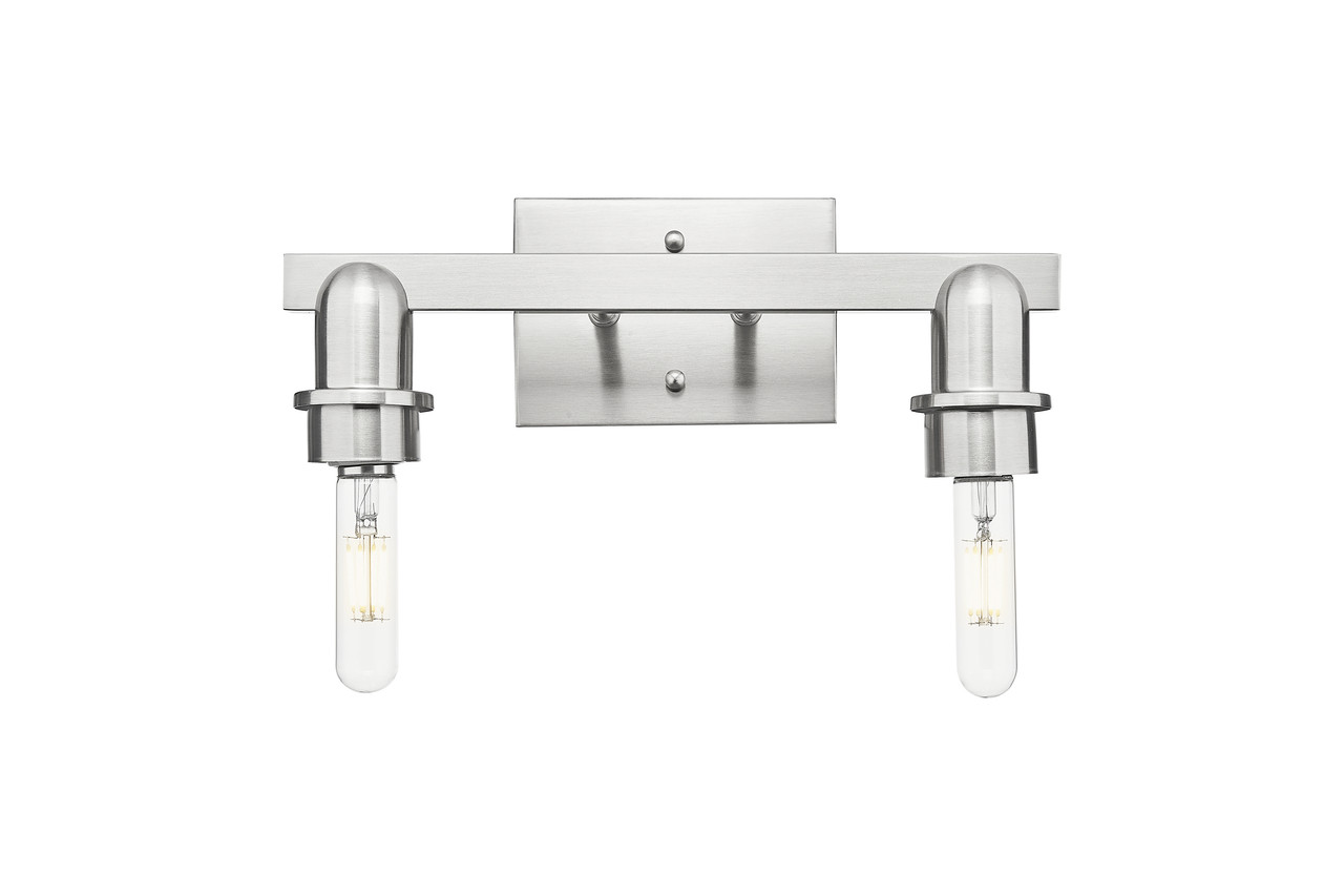 INNOVATIONS 716-2W-SN-G484-7OP Brookhaven Flute 2-Light Bath Vanity Light Brushed Satin Nickel