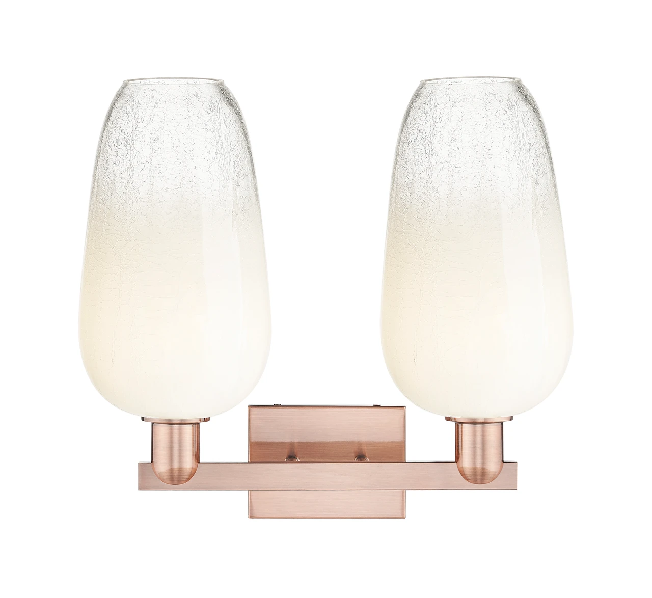 INNOVATIONS 716-2W-AC-G484-7OP Brookhaven Flute 2-Light Bath Vanity Light Antique Copper