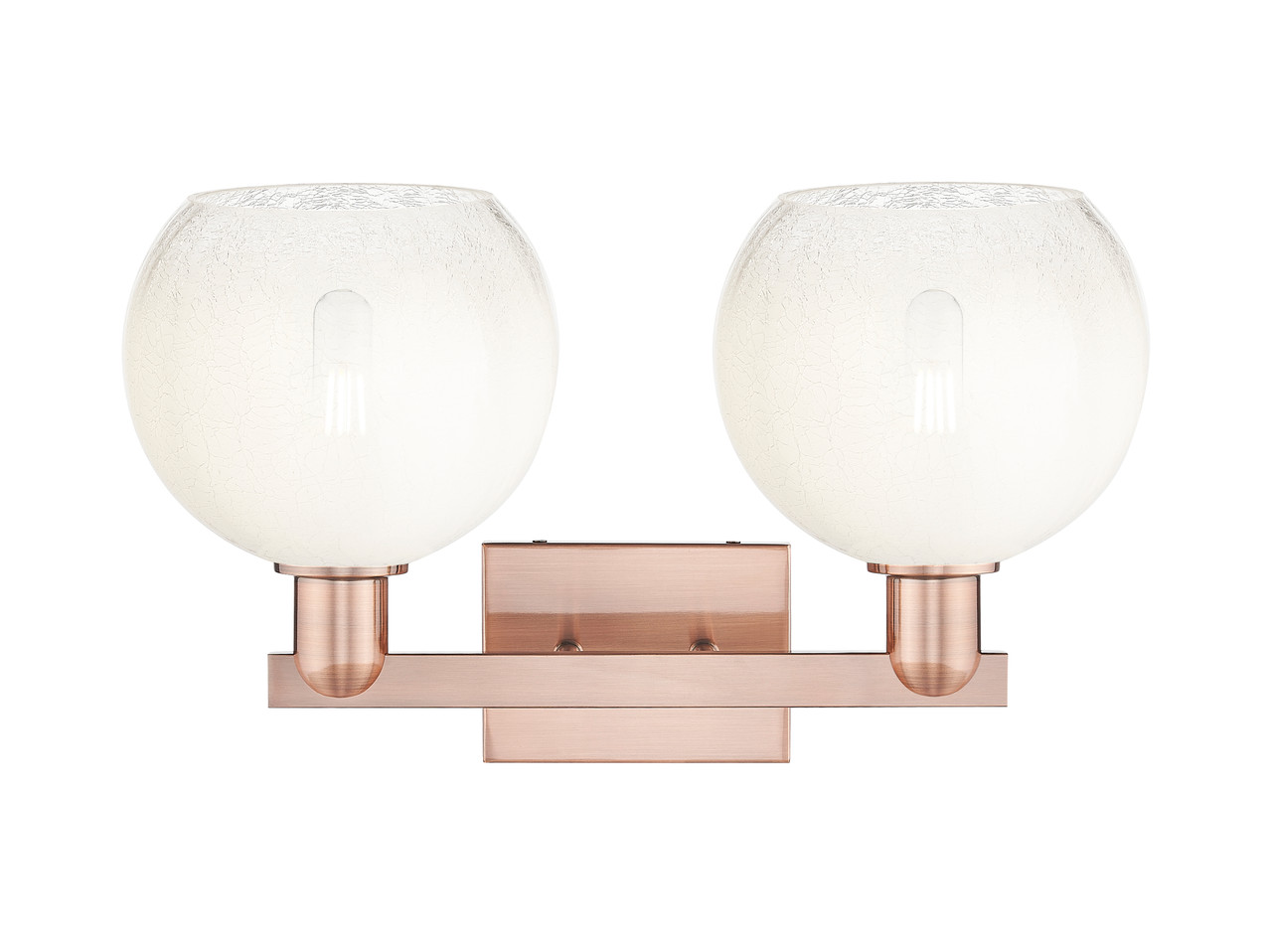 INNOVATIONS 716-2W-AC-G483-8OP Brookhaven Globe 2-Light Bath Vanity Light Antique Copper