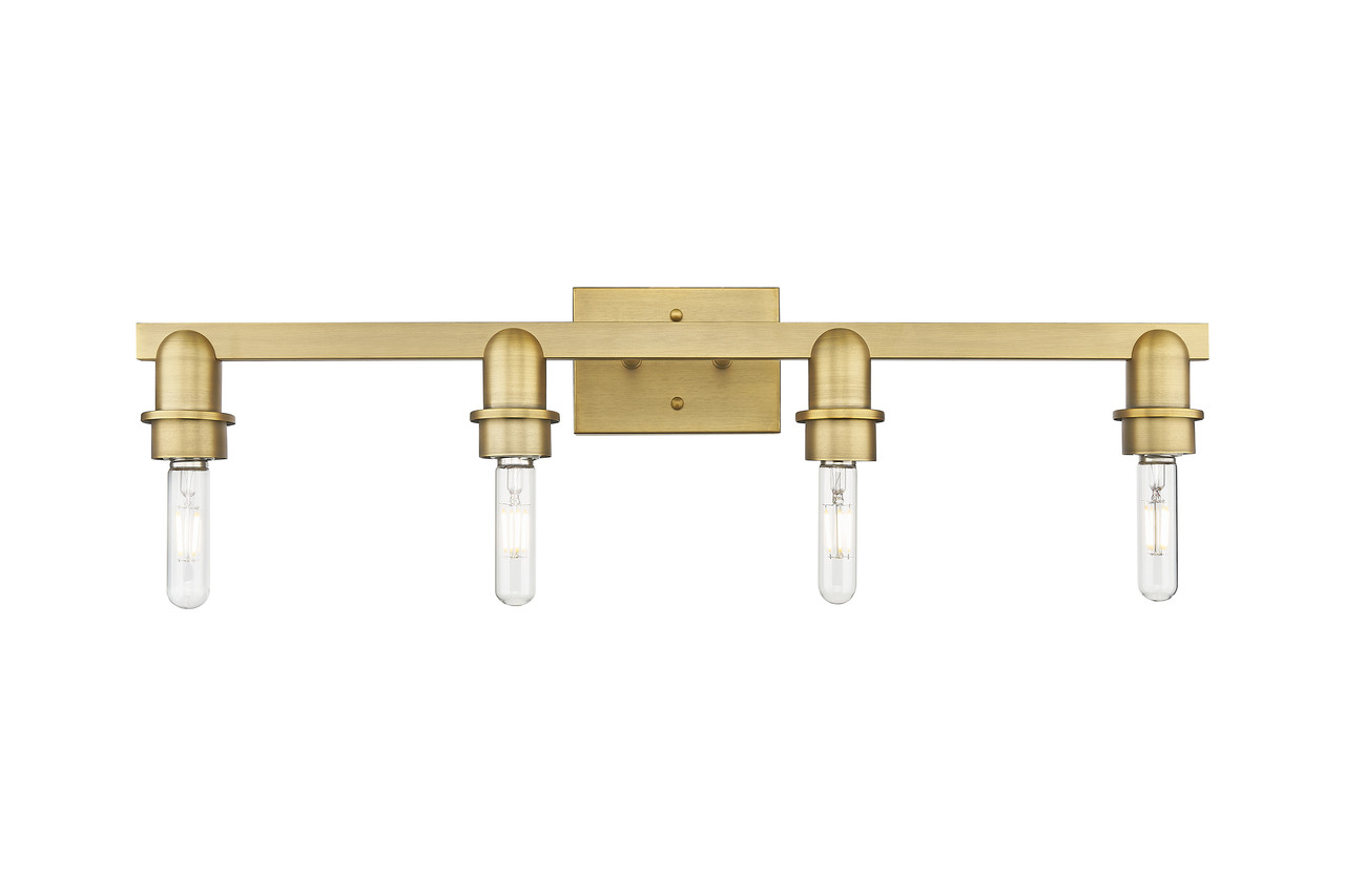 INNOVATIONS 716-4W-BB-G480-6OP Brookhaven Almond 4-Light Bath Vanity Light Brushed Brass