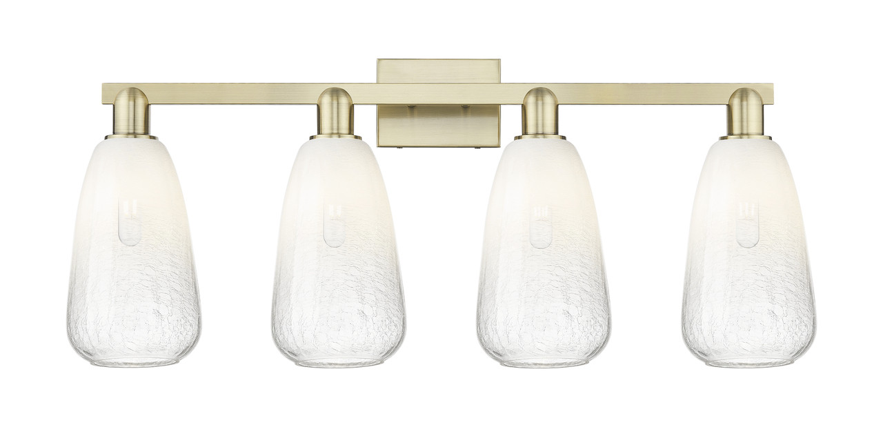 INNOVATIONS 716-4W-AB-G480-6OP Brookhaven Almond 4-Light Bath Vanity Light Antique Brass