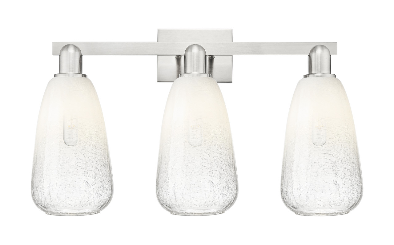 INNOVATIONS 716-3W-SN-G480-6OP Brookhaven Almond 3-Light Bath Vanity Light Brushed Satin Nickel